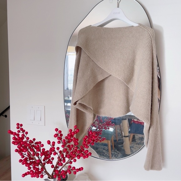 Luxe Asymmetrical Knit Sweater Size M - Picture 3 of 5